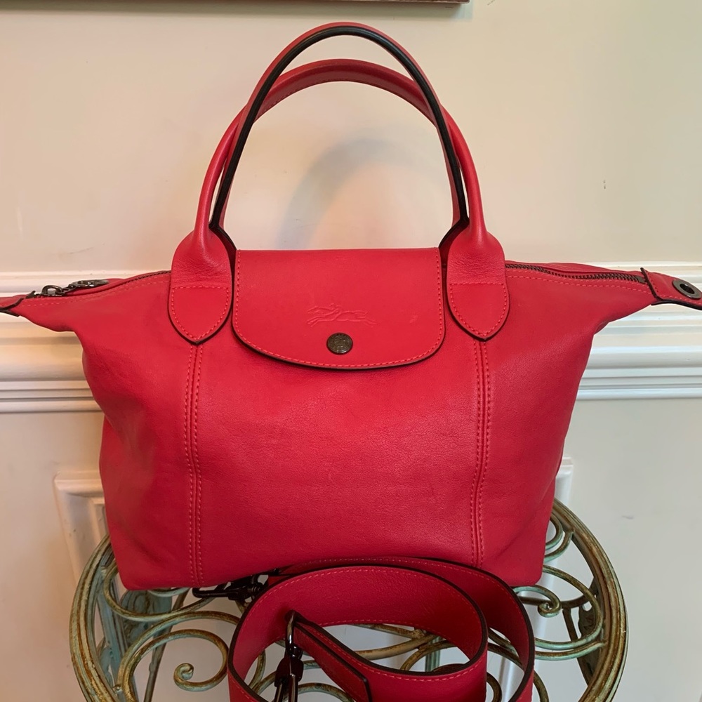Authentic Longchamp Le Pliage Cuir Top handle S
